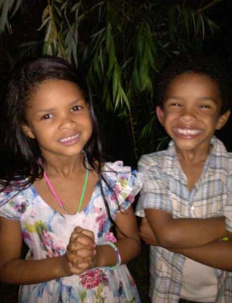 Rima at her twin brother